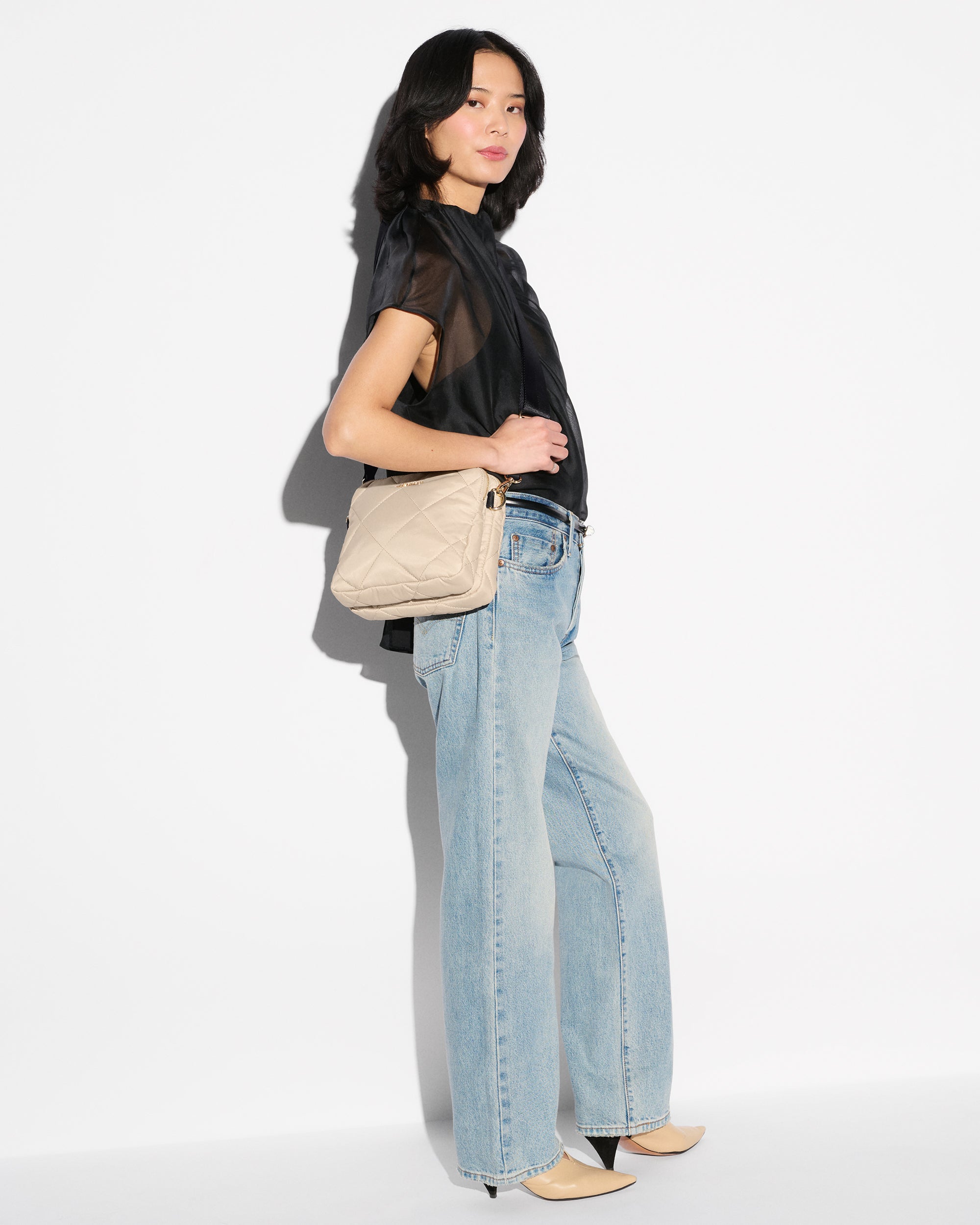 Buff/Black Madison Crossbody