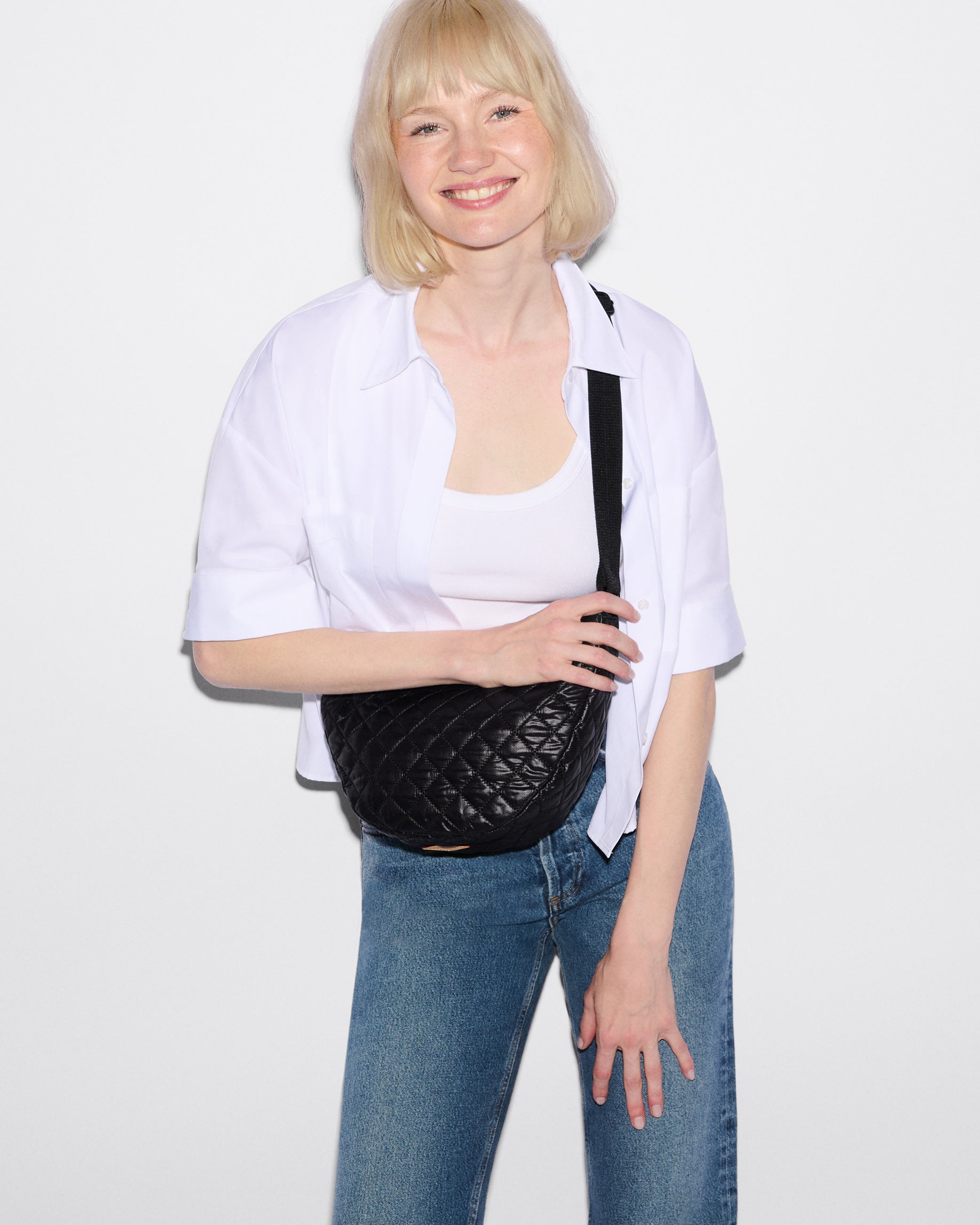 MZ Wallace | The Black Small Metro Smile Bag