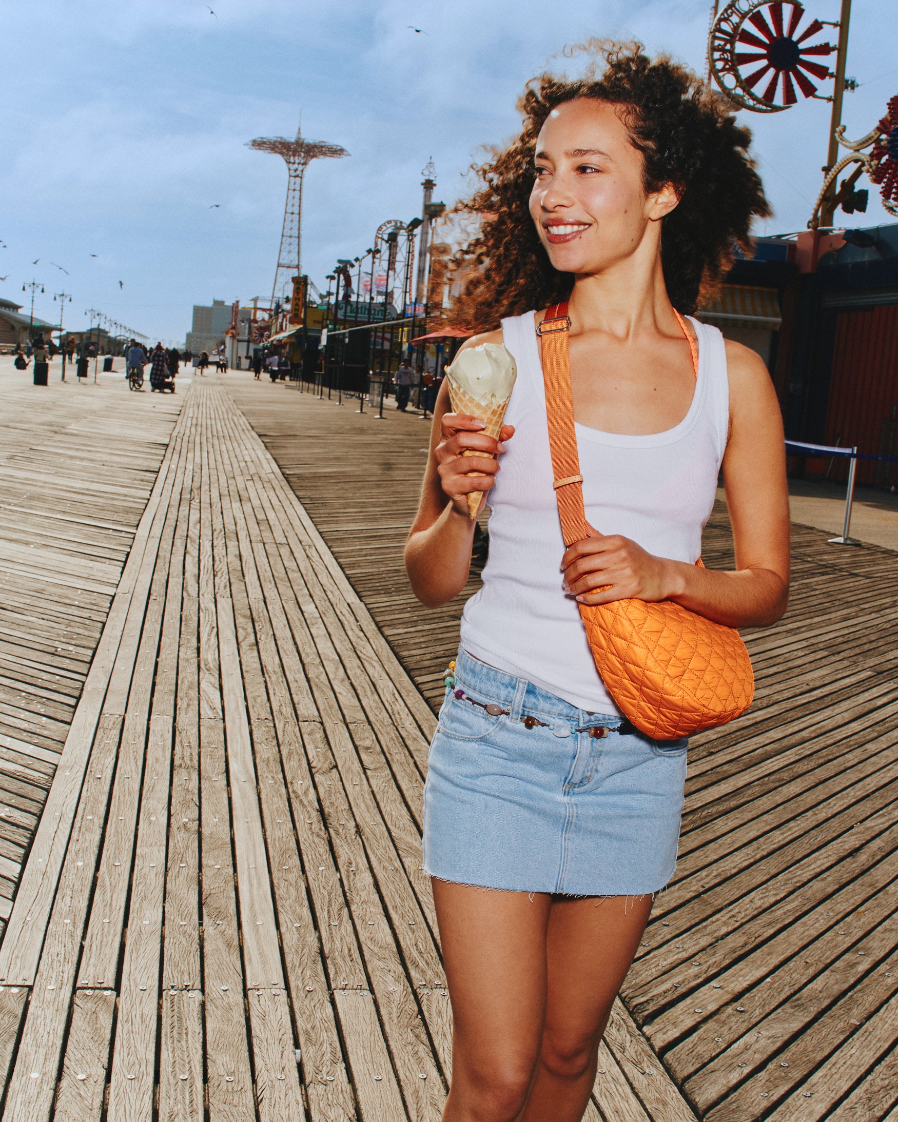 MZ Wallace | Sunset Orange Small Metro Smile | Crossbody | Sling