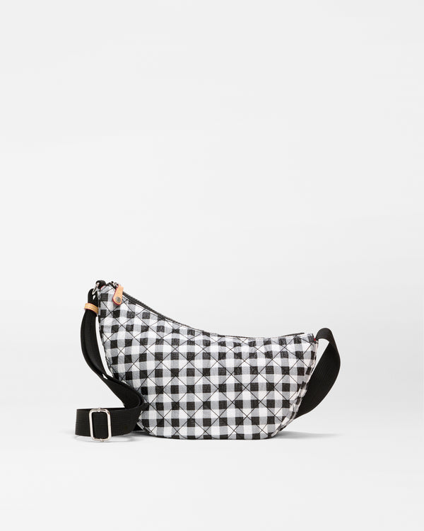 Black/White Gingham Small Metro Smile Bag