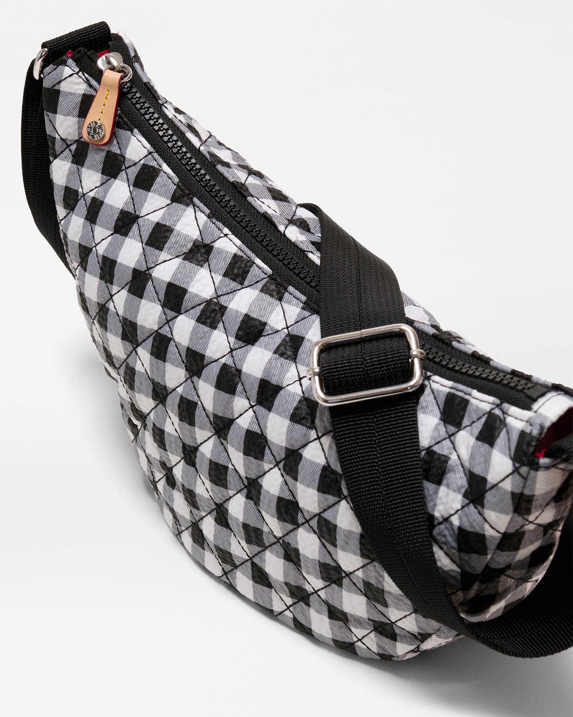 Black/White Gingham Small Metro Smile Bag