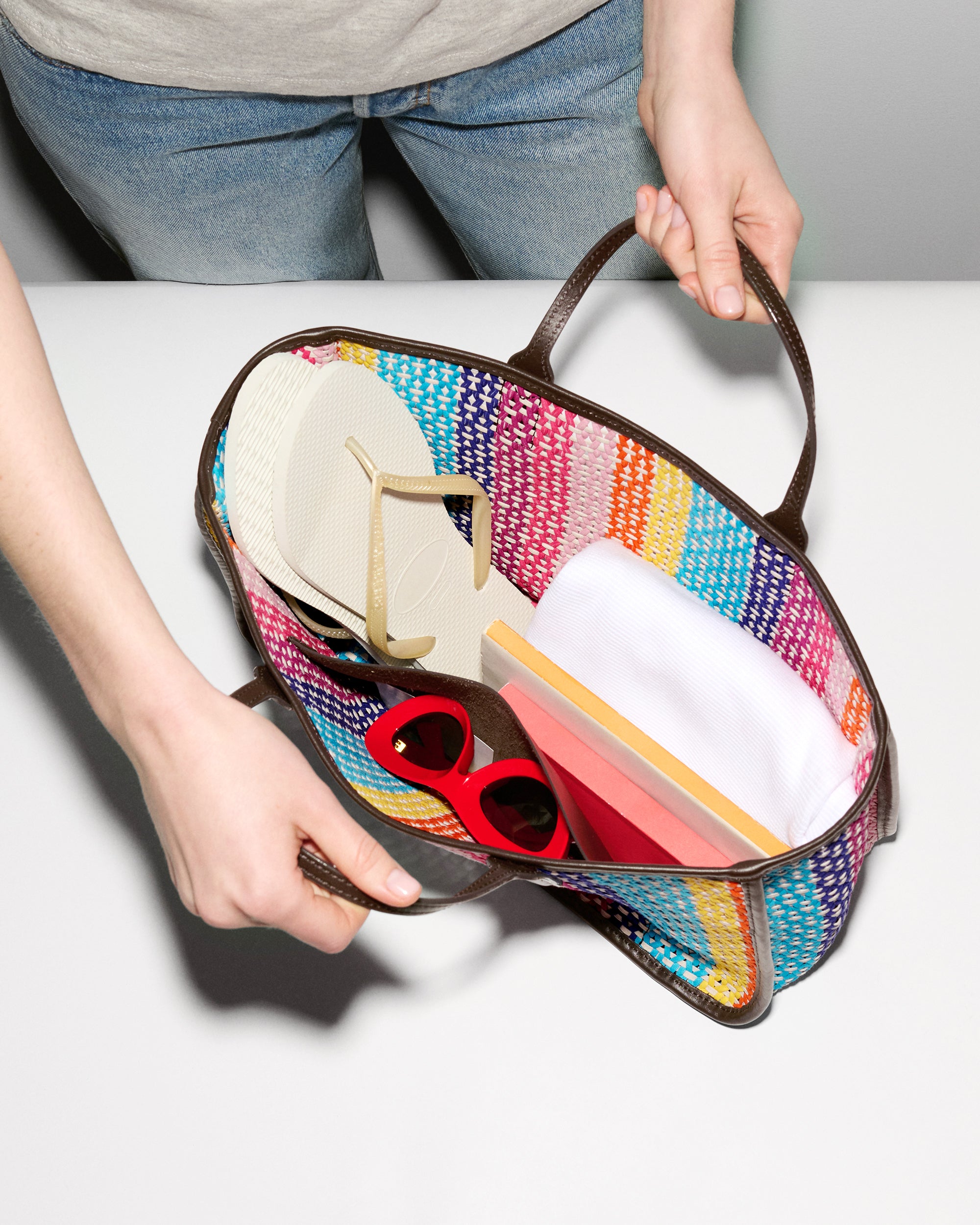 MZ Wallace Feria Stripe Georgica Open Tote – Tote | MZ Wallace