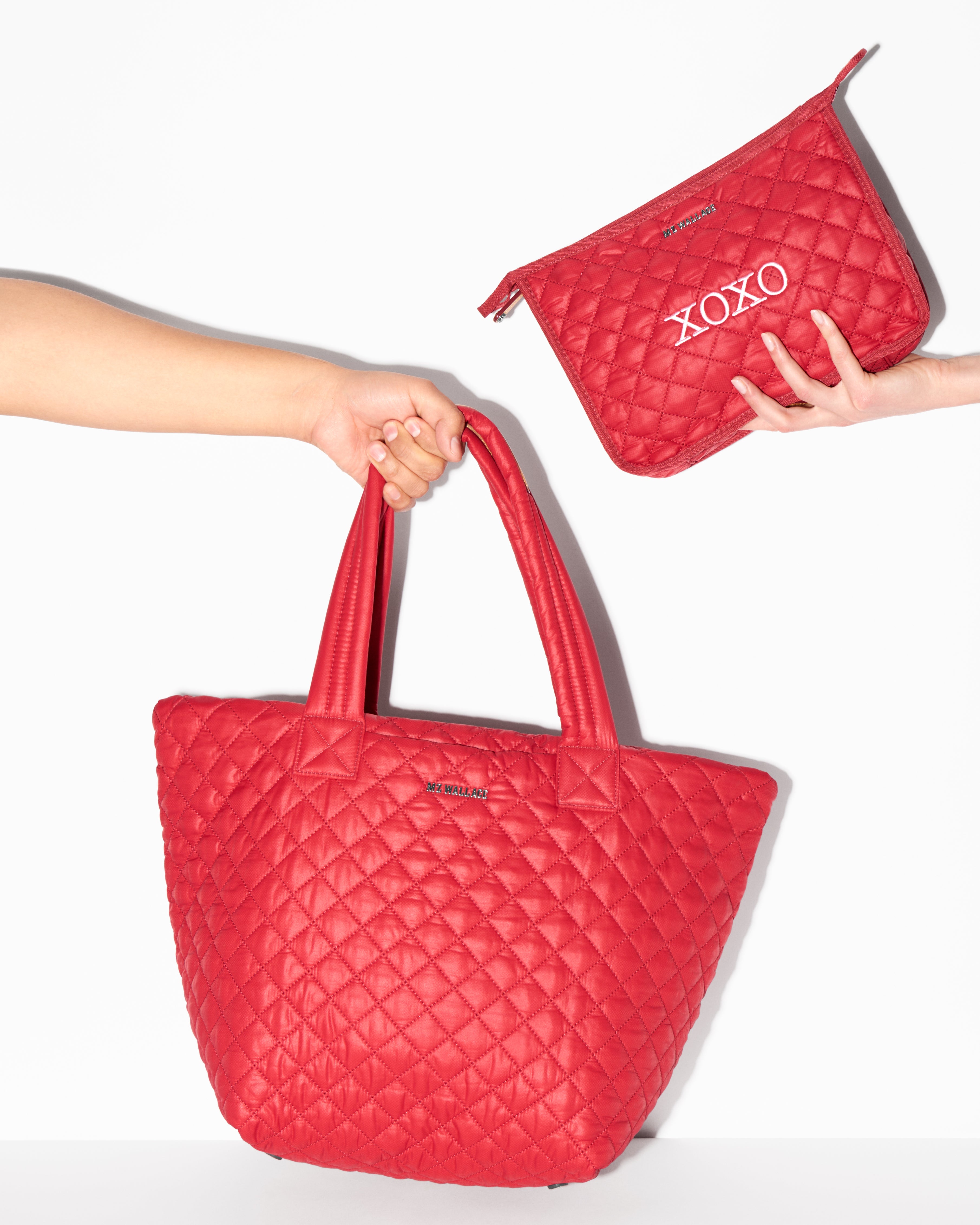 MZ Wallace | Valentine's Day | Apple Personalized Metro Clutch | Apple Small Metro Tote