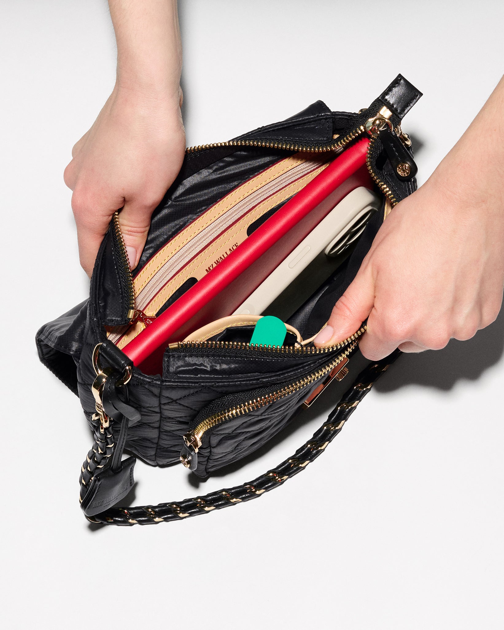 misy*♡ MZ Wallace Black Medium Crosby Lock Crossbody – Crossbody | MZ Wallace