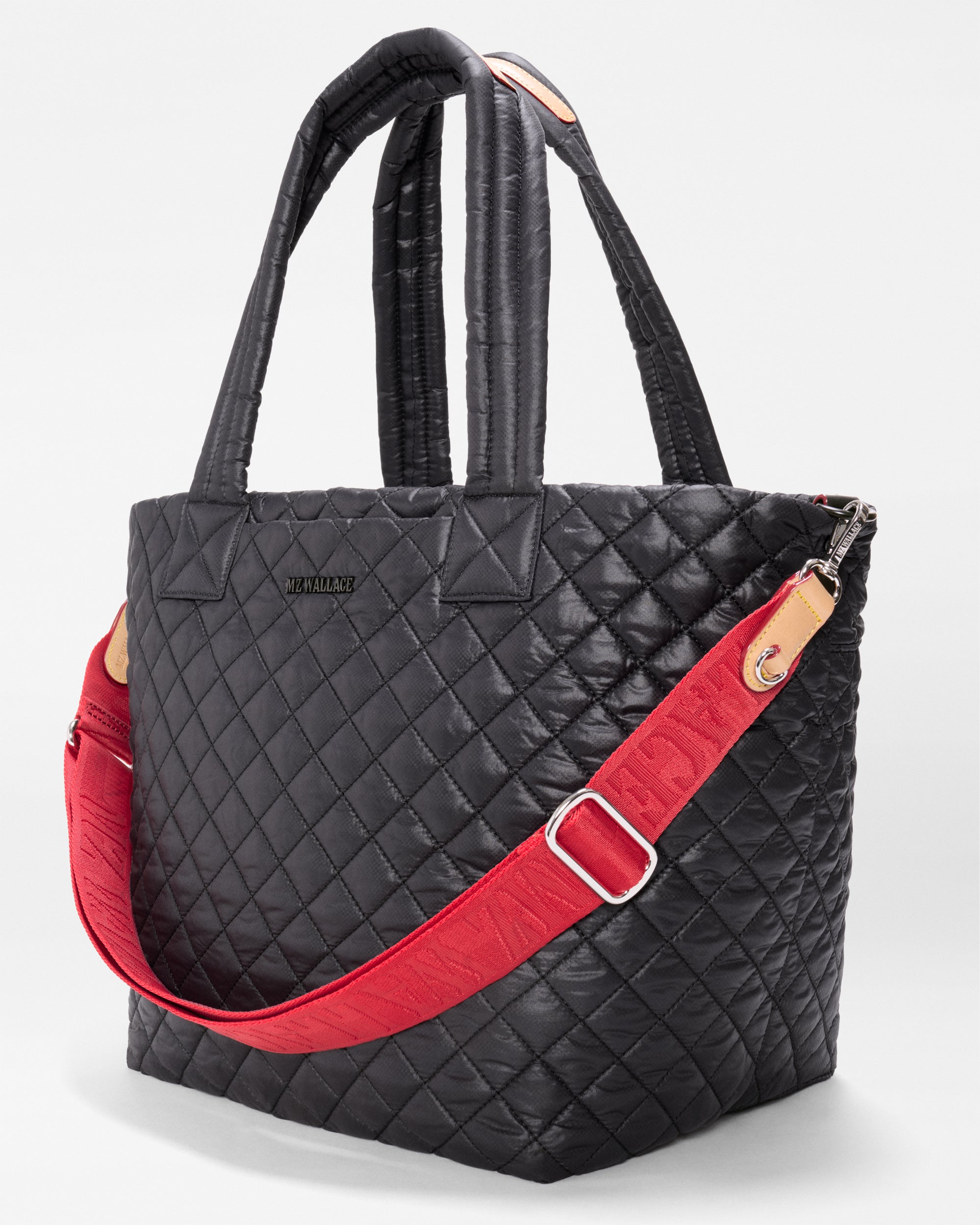 MZ Wallace Red Apple Logo Webbing Strap – Accessories | MZ Wallace