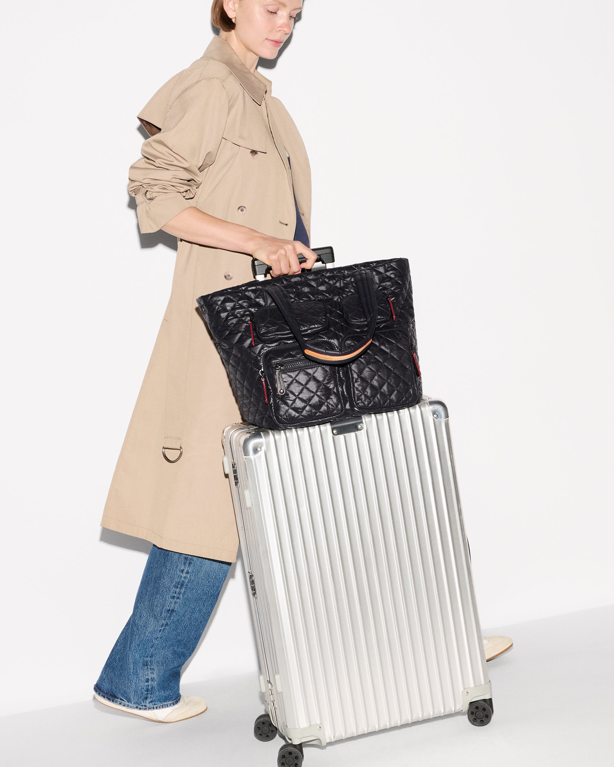 Black Medium Metro Travel Tote