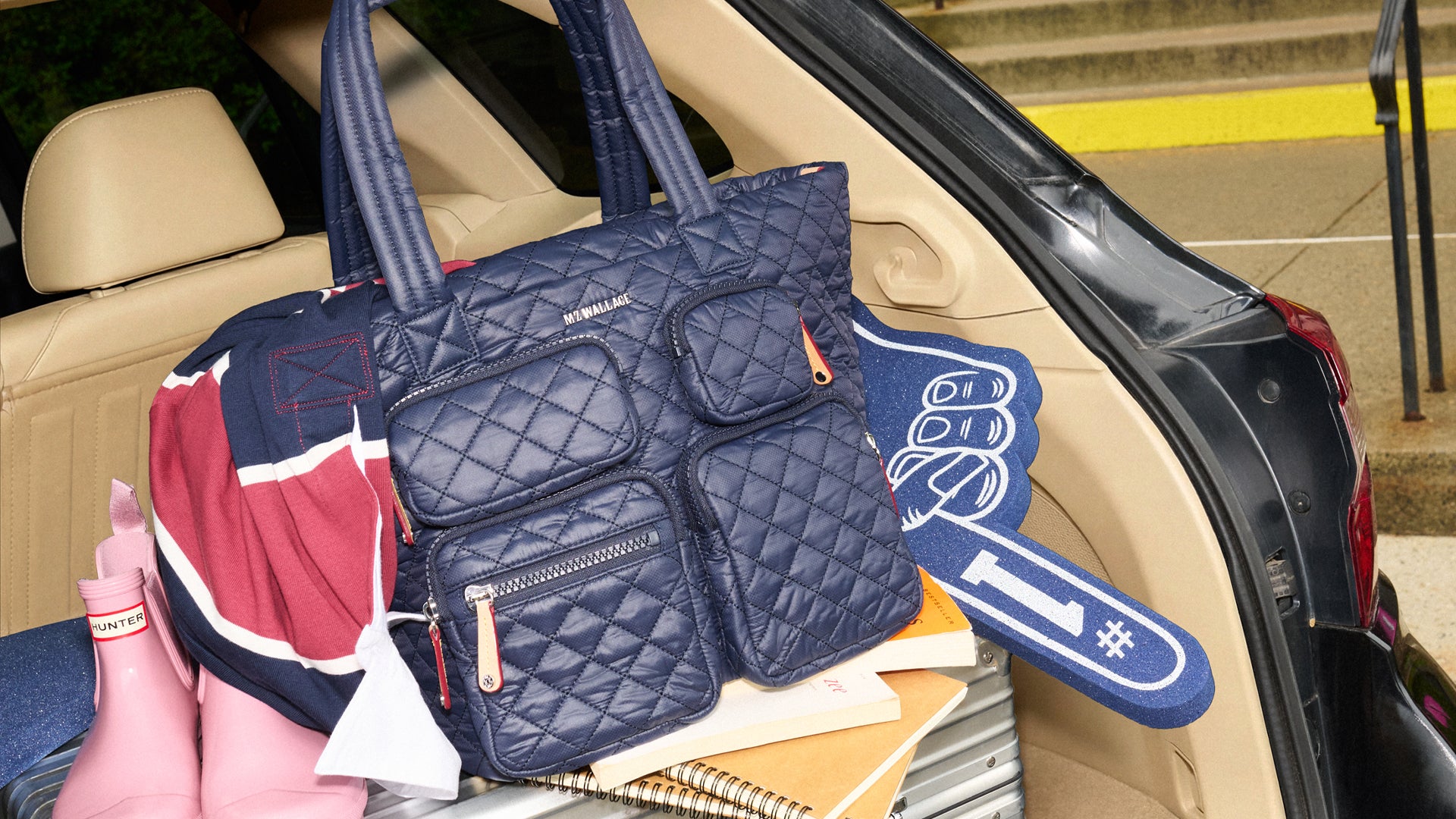 MZ Wallace | Navy Medium Metro Travel Tote