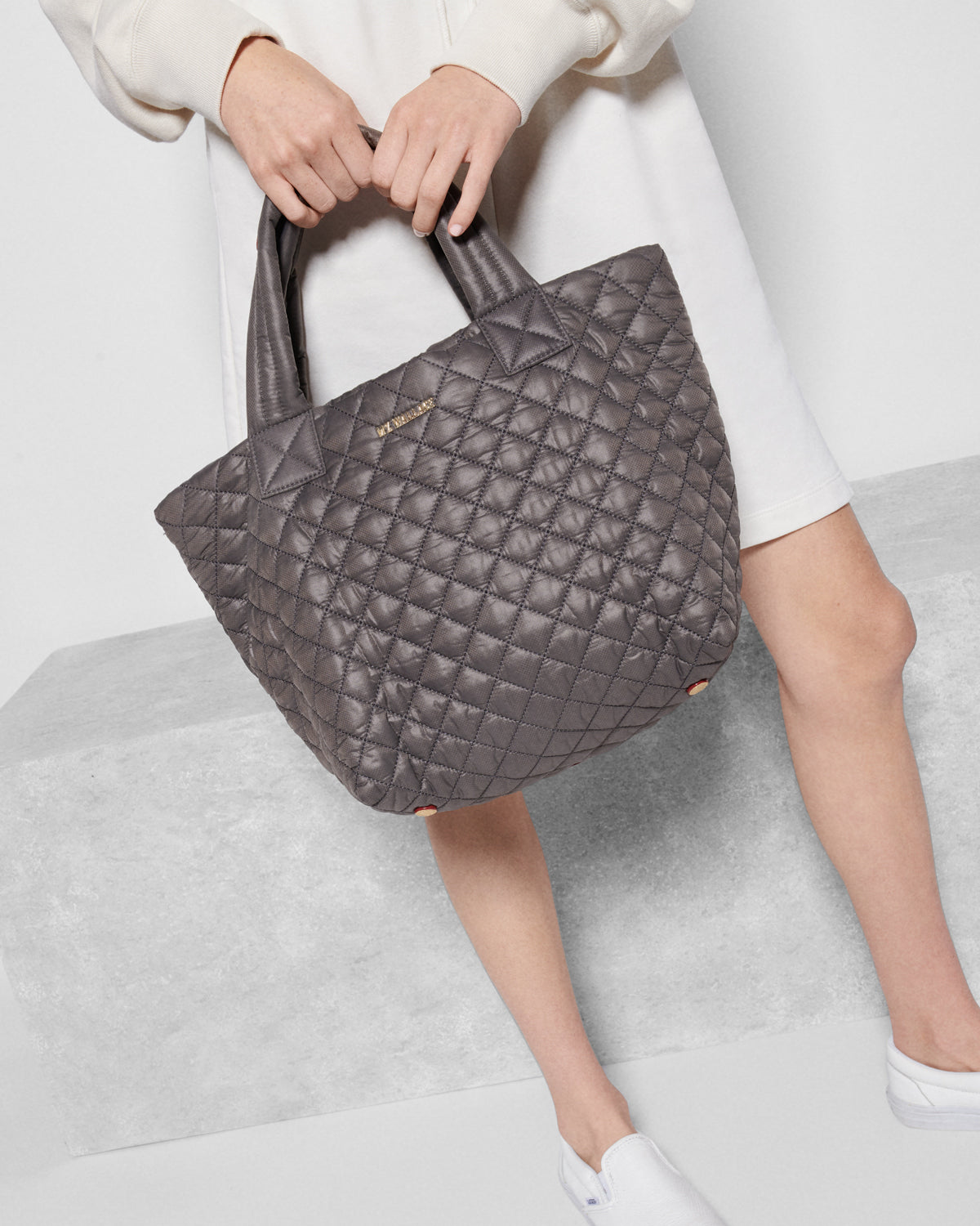 Mini Metro Tote Deluxe Quilted Handbag in Black | MZ Wallace