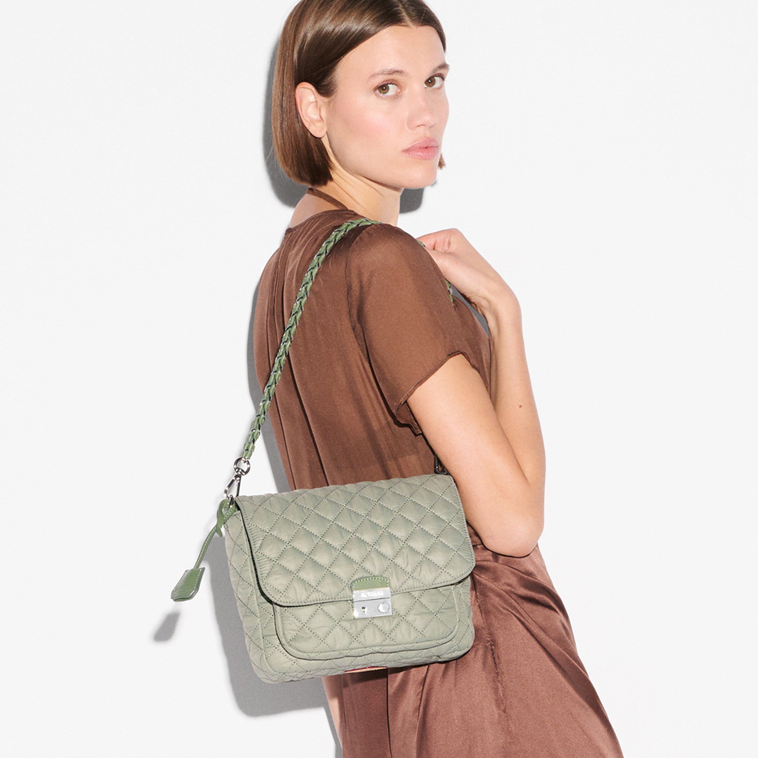 MZ Wallace | Agave Green Crosby Lock Medium Crosbody