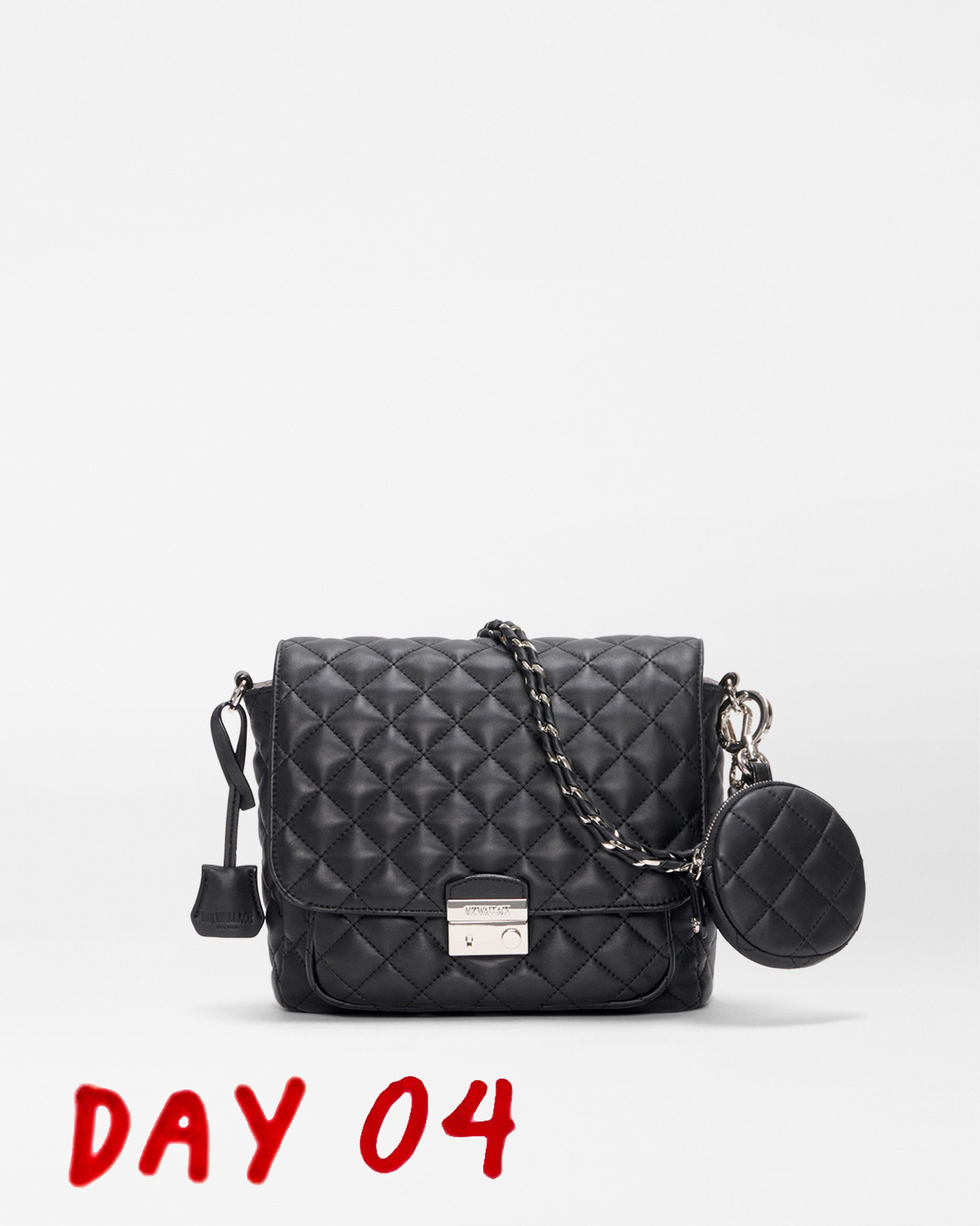 鮪 Black Quilted Leather Medium Crosby Lock Crossbody