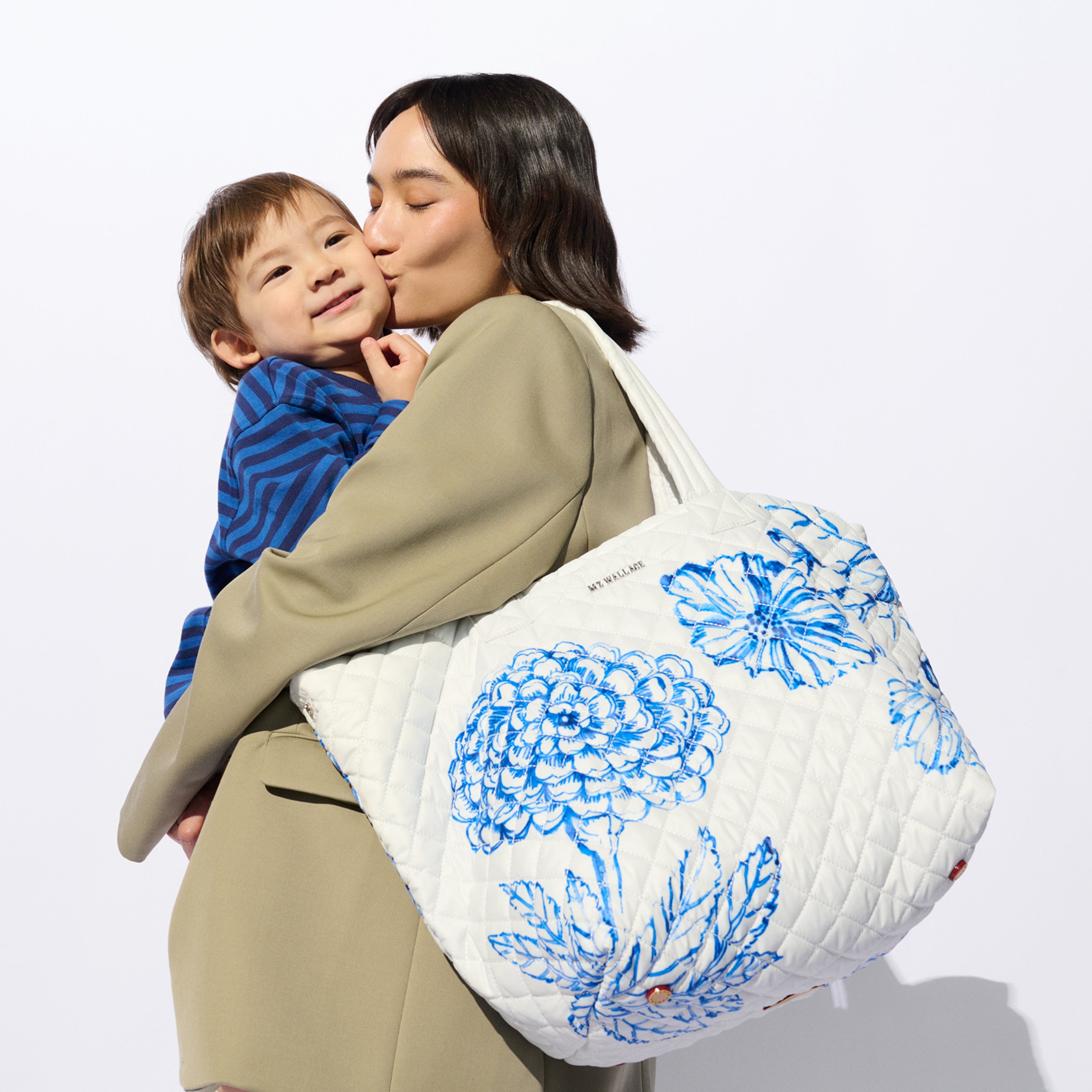 MZ Wallace | Mothers Day Collection | Porcelain Blue White Floral Medium Metro Tote Deluxe 