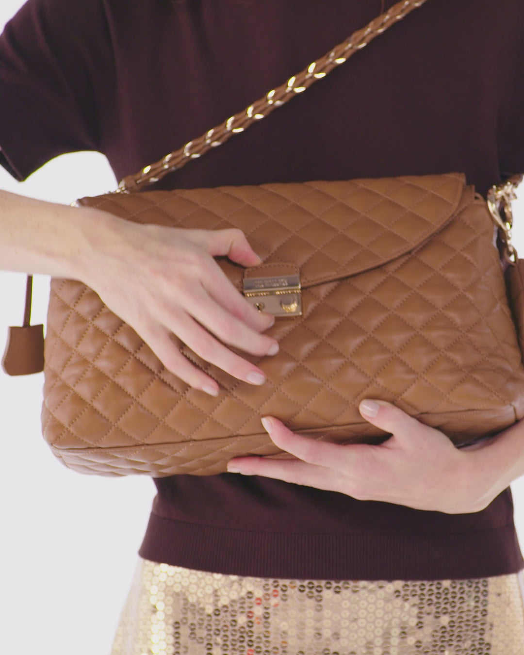 MZ Wallace | 12 Days | Day 8 | Caramel  Leather Crosby Lock Shoulder