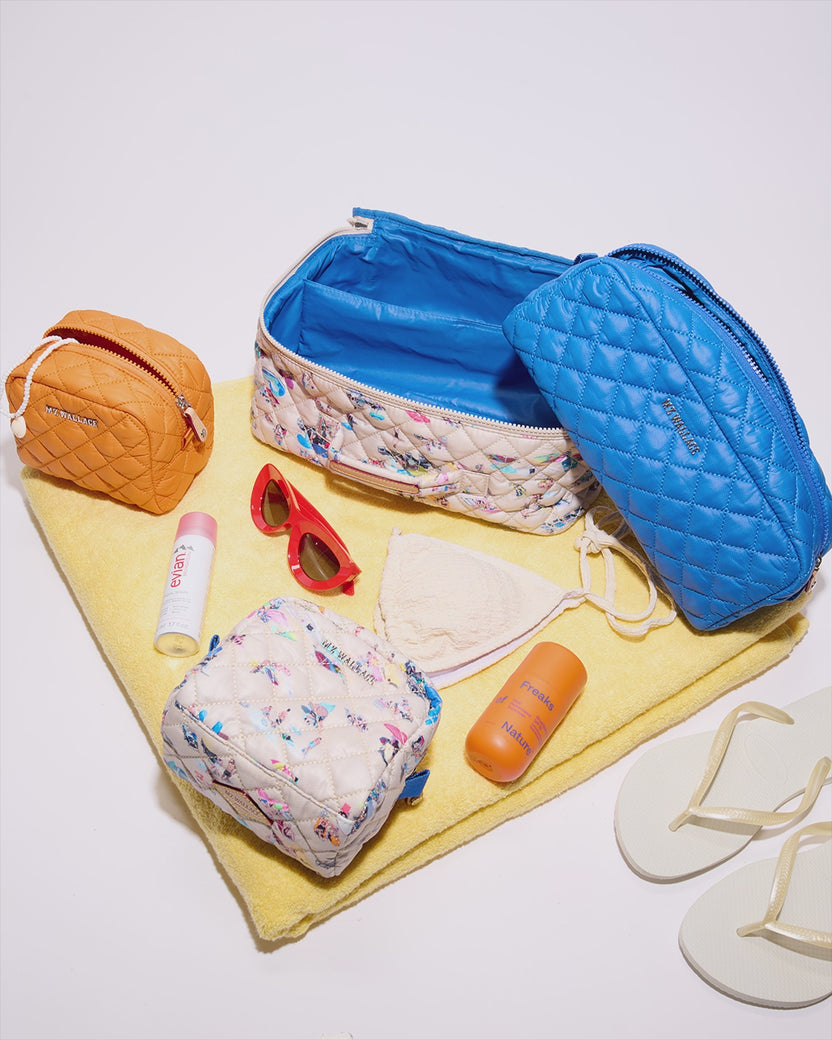 MZ Wallace | Dede Beach Print Packing Cubes | Travel Pouch Set