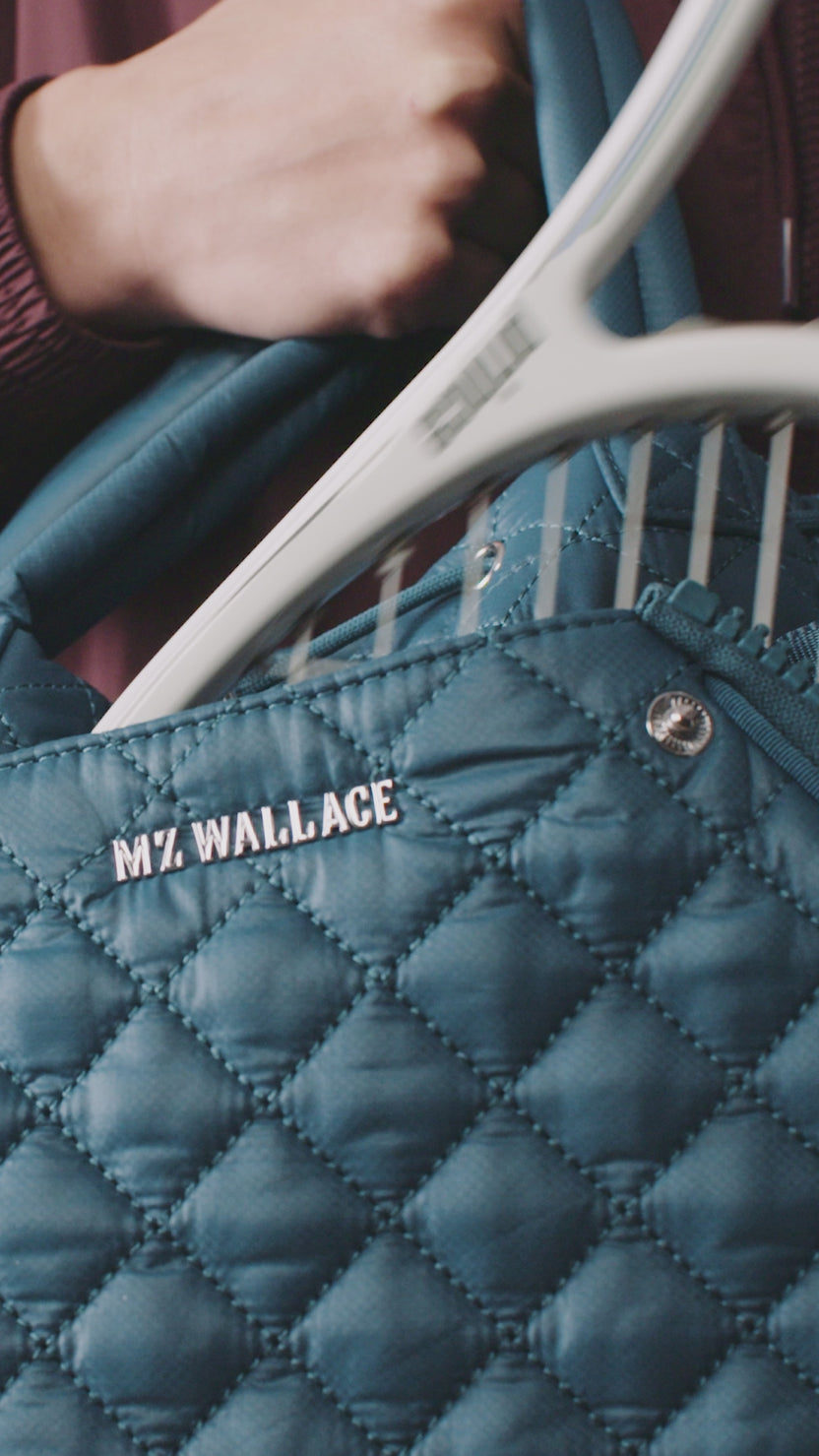 MZ Wallace | Fitness Bags | Luxury Quilted Nylon Bags | Backpacks | Racquet Sport Bags | Duffel Bags | Convertible Tote Bags and Crossbody Bags | Fitness Accessories