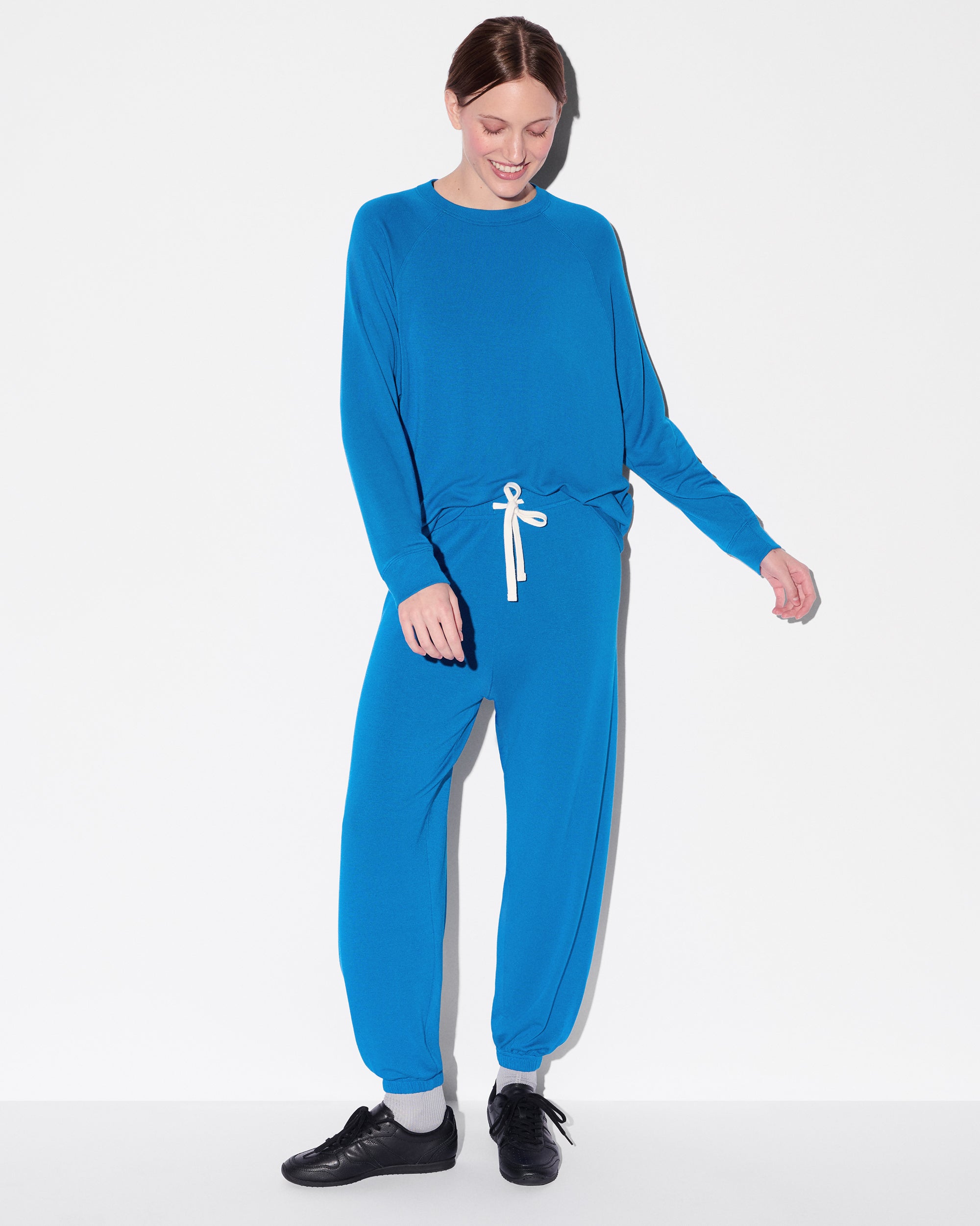 Black/Classic Blue MZ Wallace x Splits59 Extra Large Andie Oversized Fleece Sweatpants