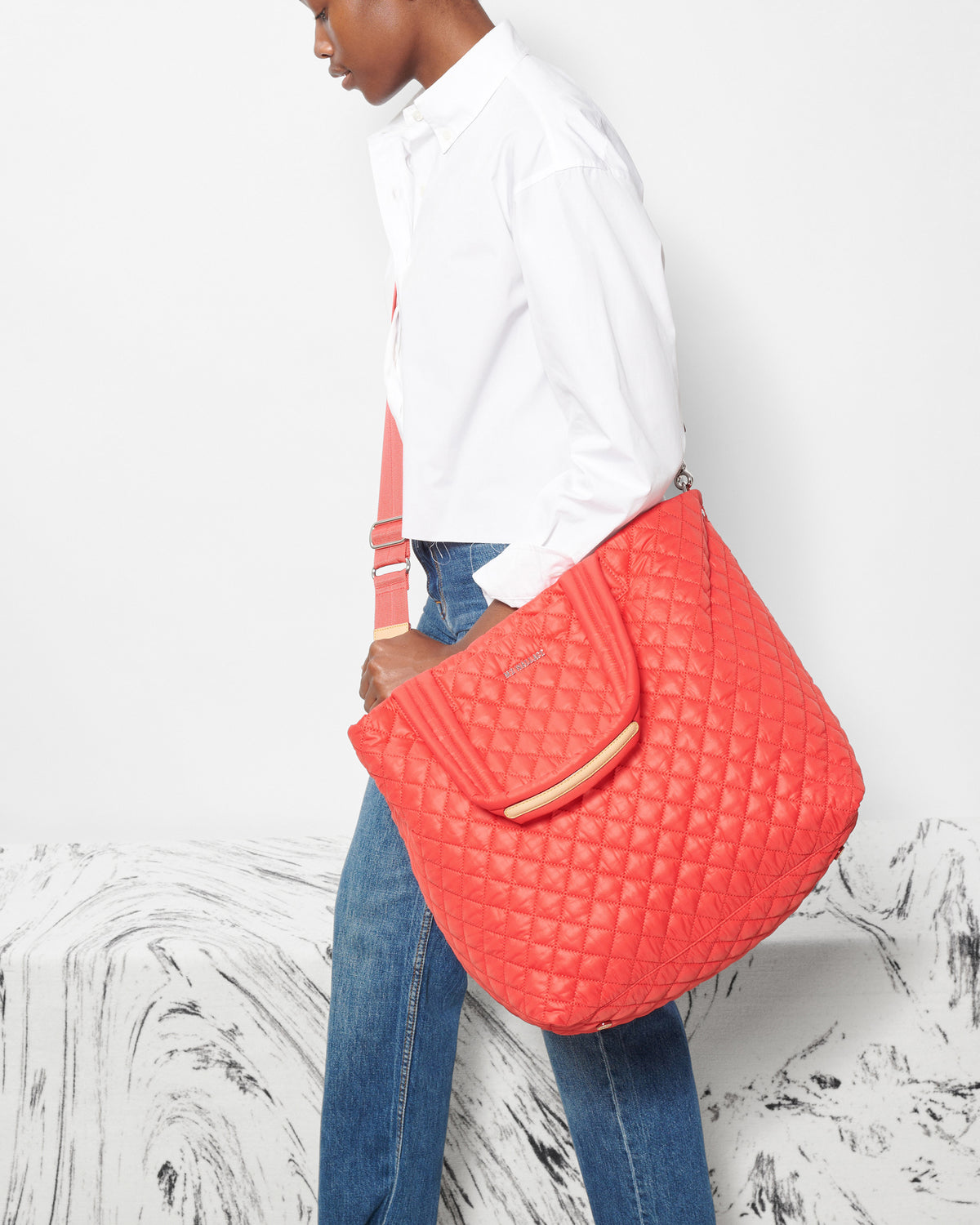Coral Large Metro Tote Deluxe