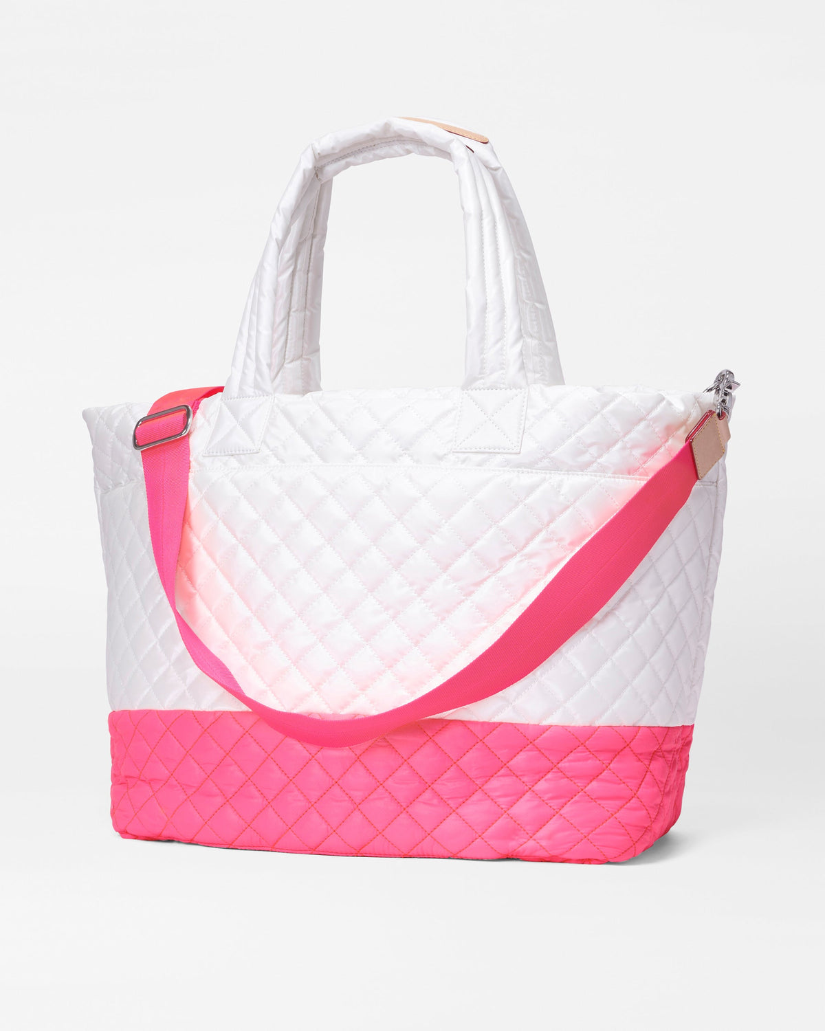 Pearl Metallic and Neon Pink Large Metro Tote Deluxe