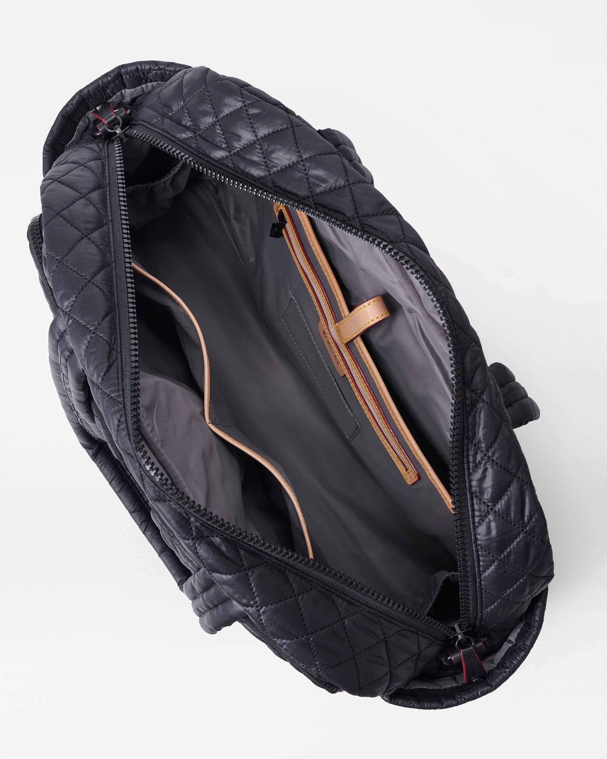 Inside view of MZ Wallace Nik Medium Duffel Bag 