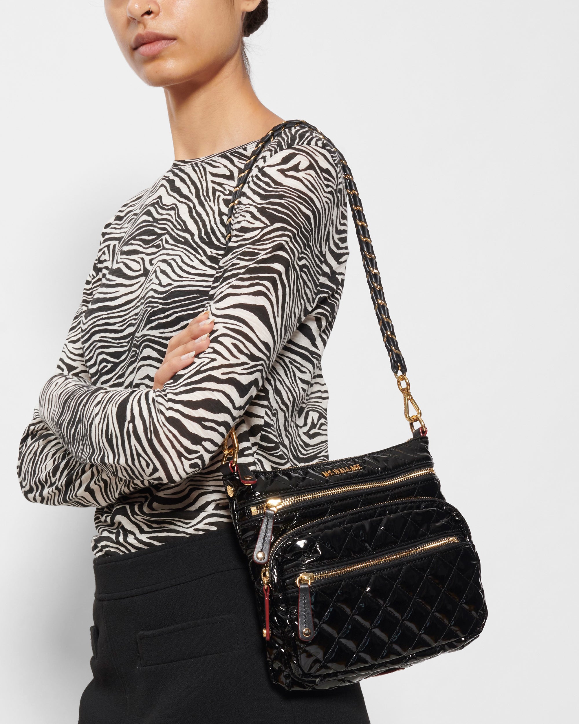 Black Lacquer Downtown Crosby Crossbody