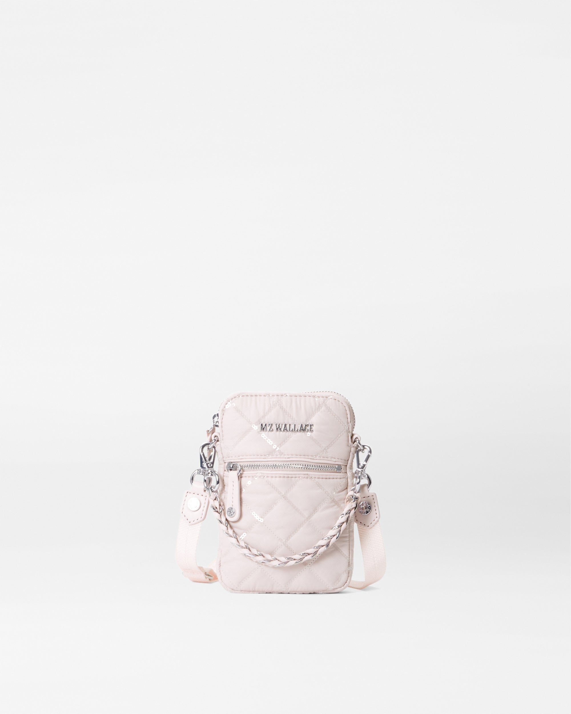 MZ Wallace Rose With Sequin Micro Crosby Crossbody Phone Bag