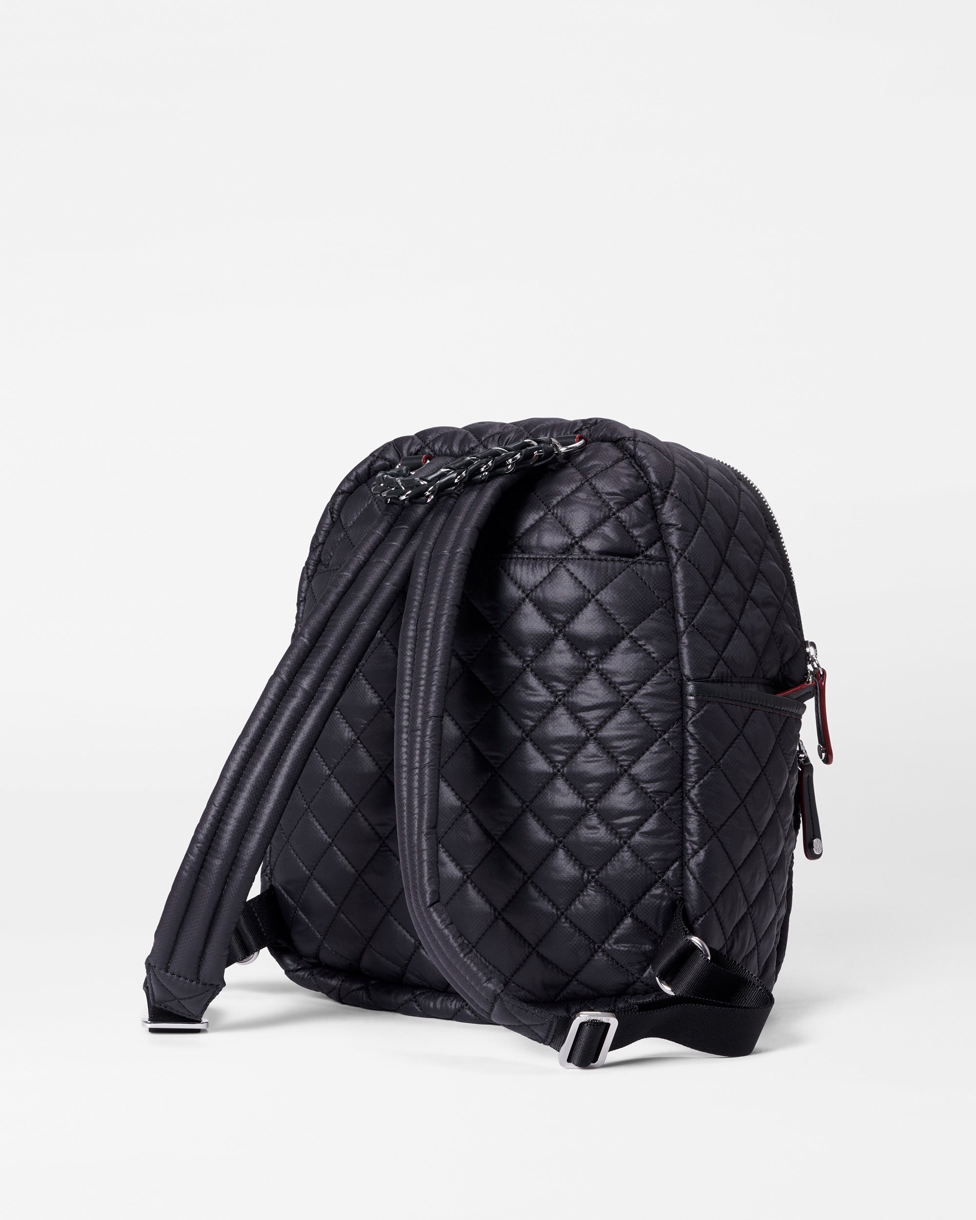 Small Crosby Quilted Backpack in Black | MZ Wallace