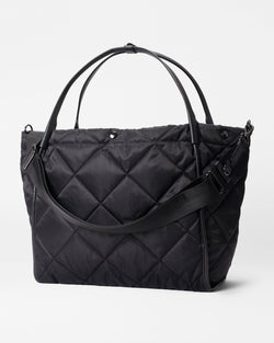 Quilted Large Madison Shopper Nylon Laptop Tote in Black | MZ Wallace