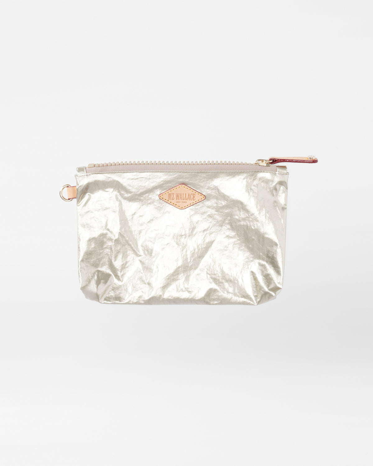 Platinum Metallic Lacquer Metro Small Shoulder Bag