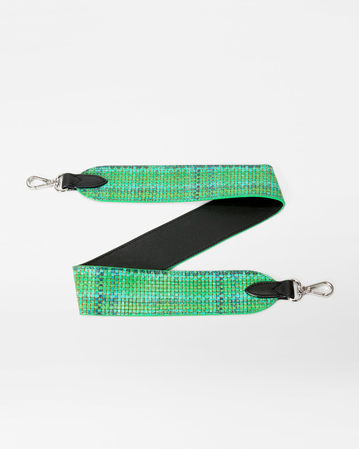 Green Spring Plaid Flat Leather Strap