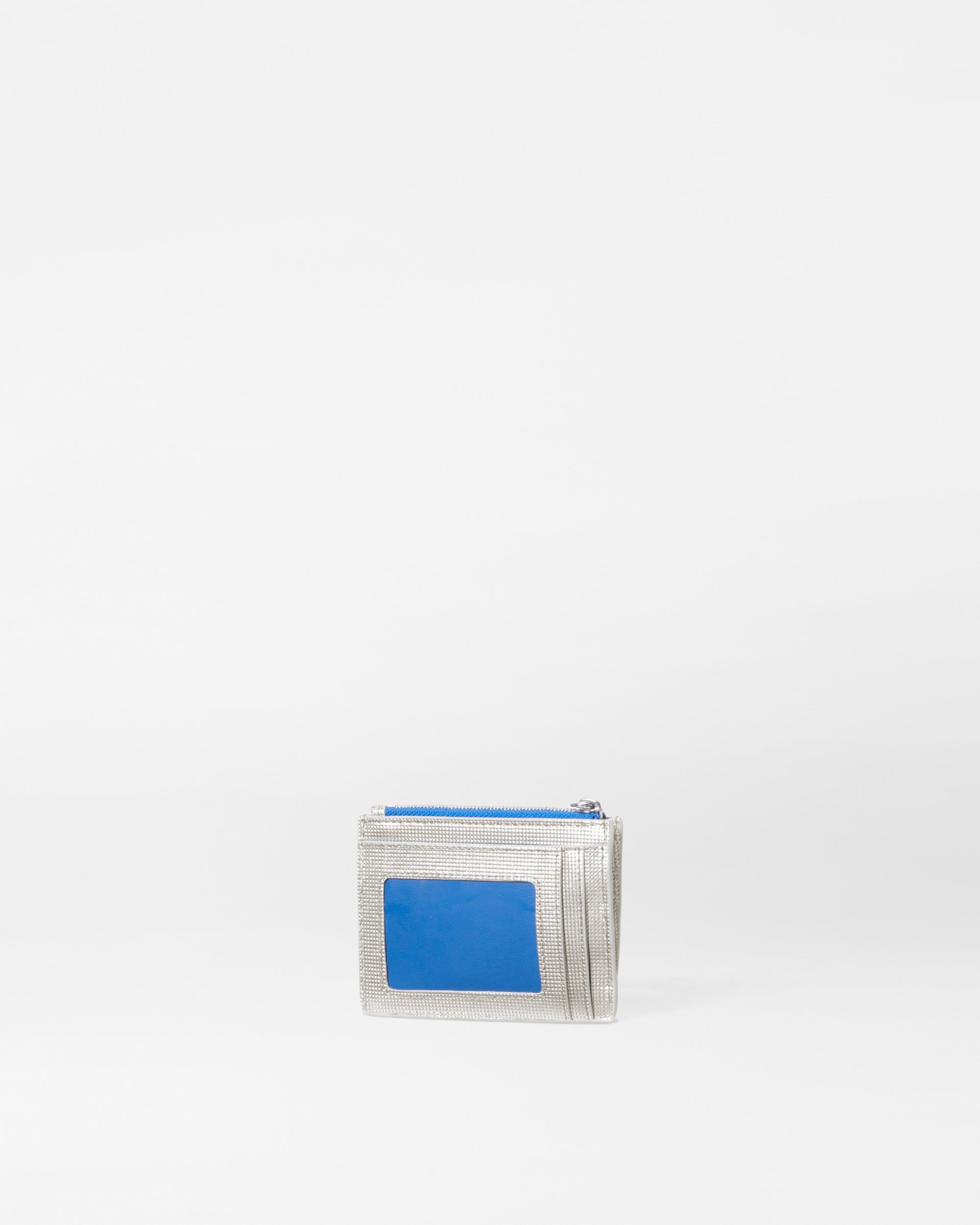 MZ Wallace Silver Metallic ID Card Case Wallet
