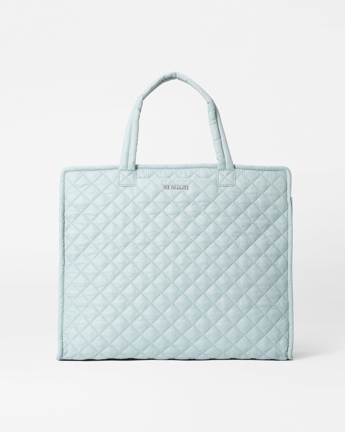 Silver Blue Large Box Tote