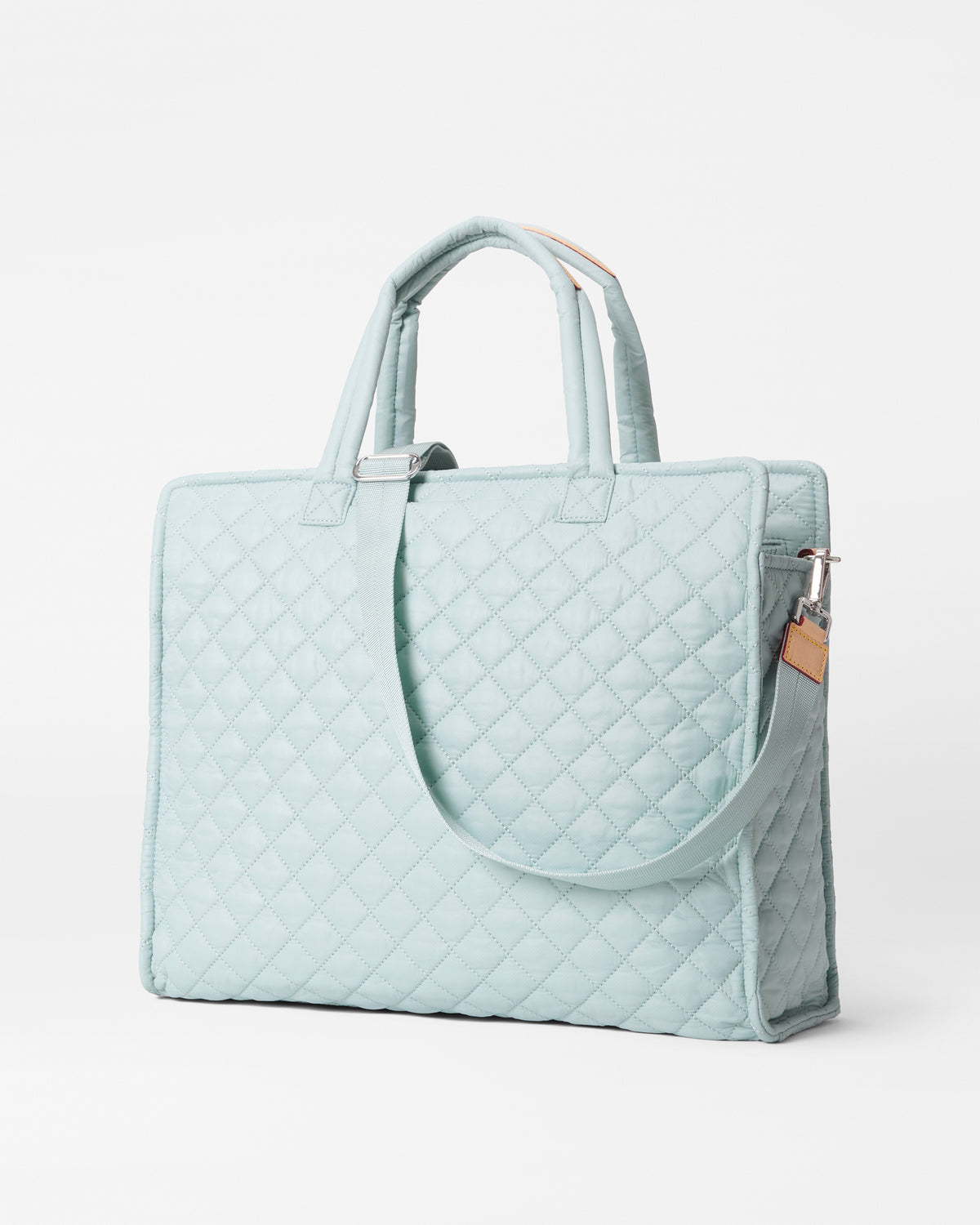 Silver Blue Large Box Tote
