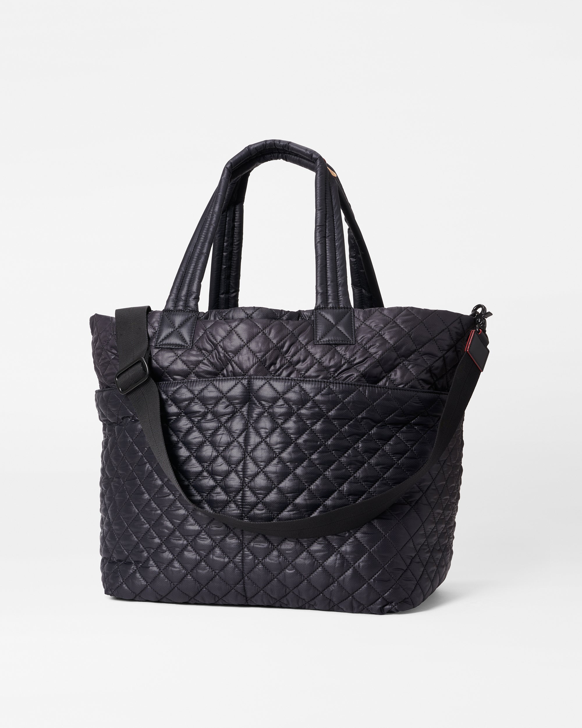 MZ Wallace Quilted Large Black Tennis Bag back view