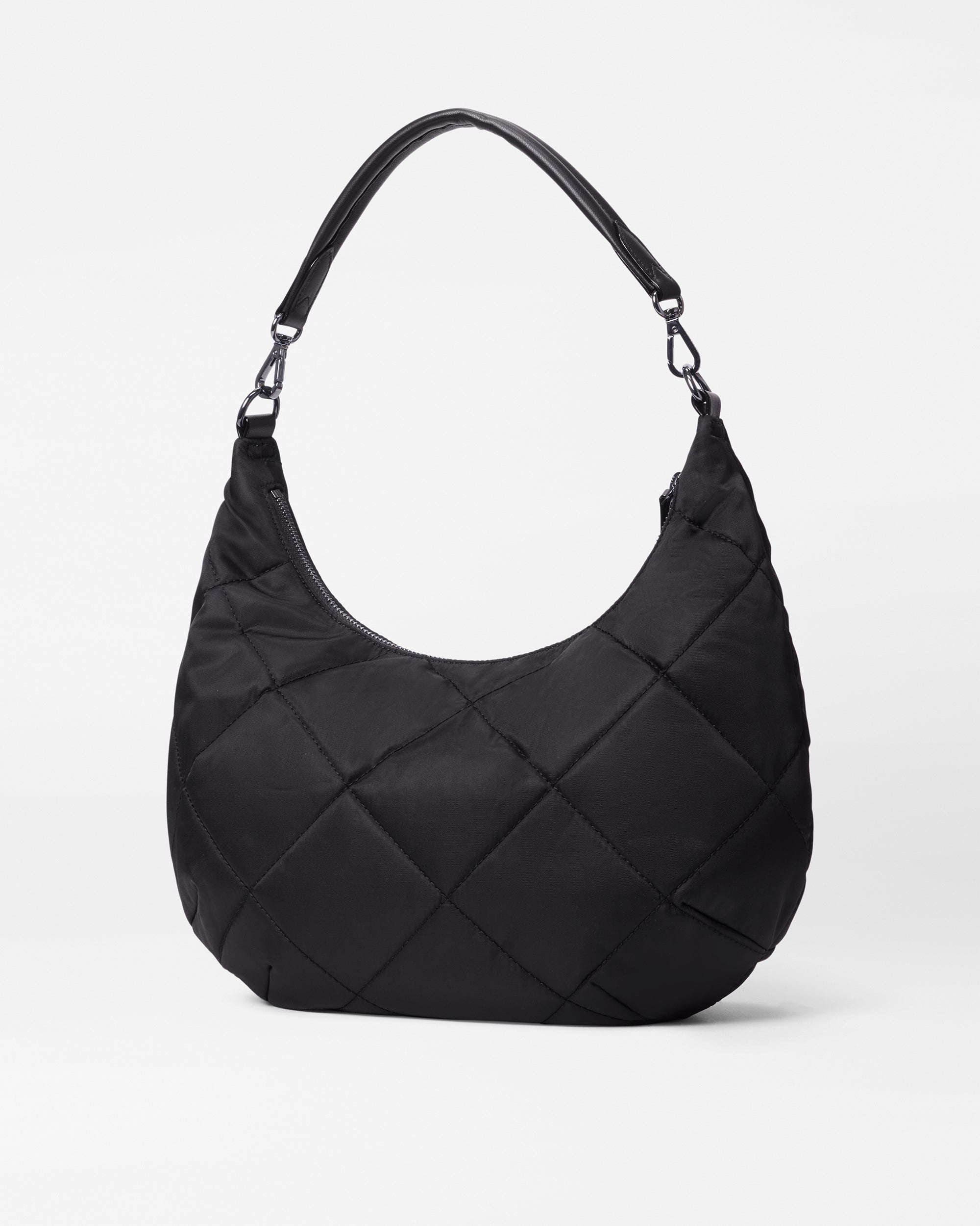 Back view of MZ Wallace Black Quilted Shoulder Bag