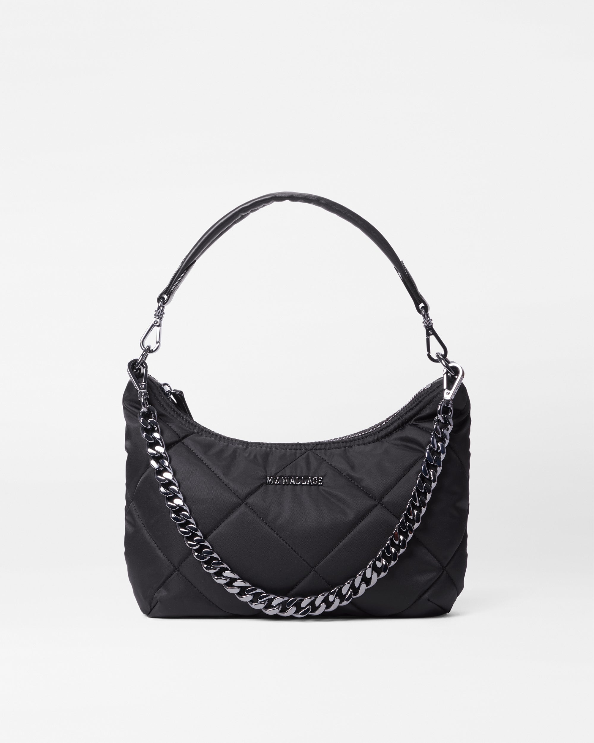 Small Madison Quilted Shoulder Bag in Black | MZ Wallace