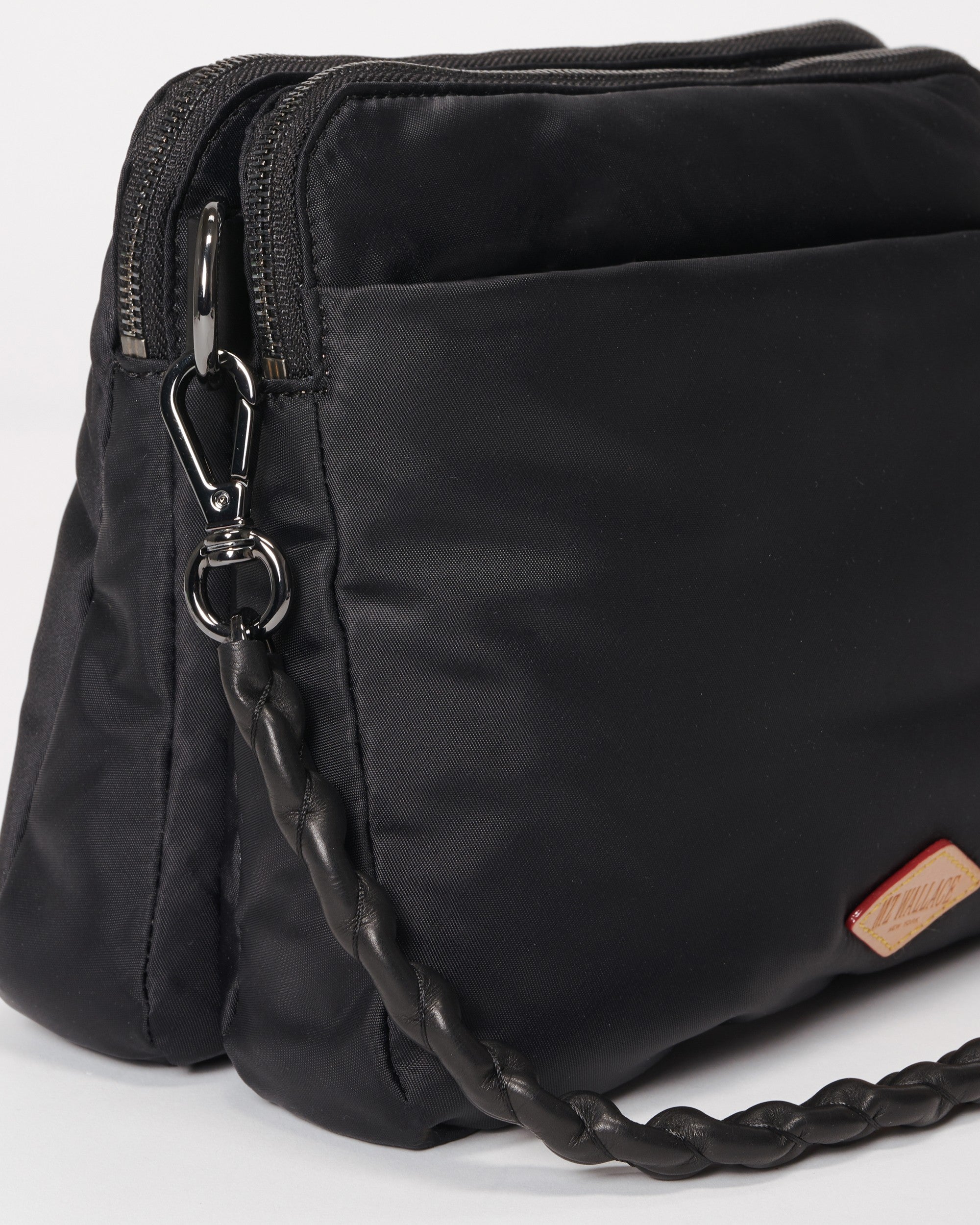 Black Quilted Nylon Crossbody Bag