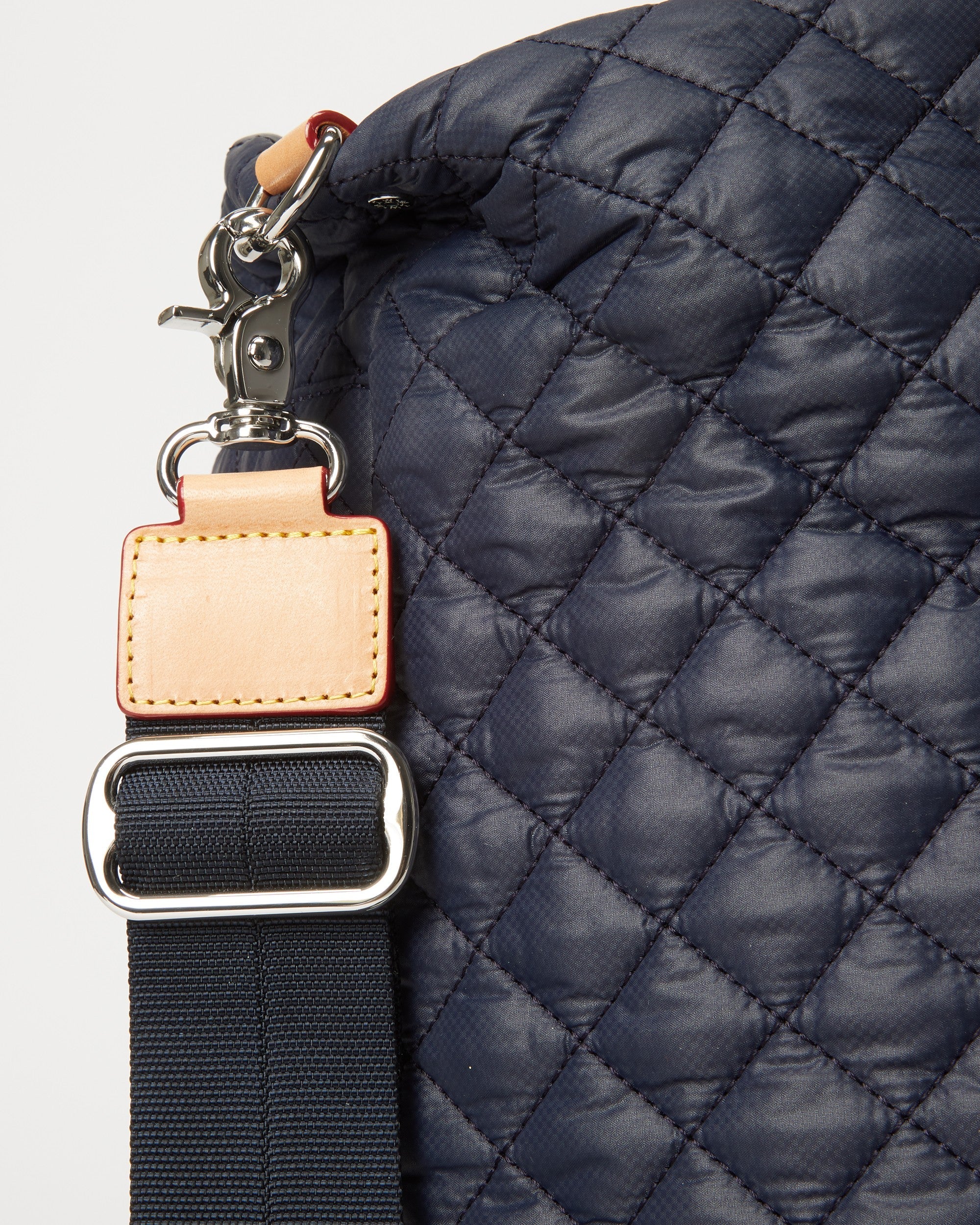 MZ Wallace Large Dark Blue Tote Bag close up 